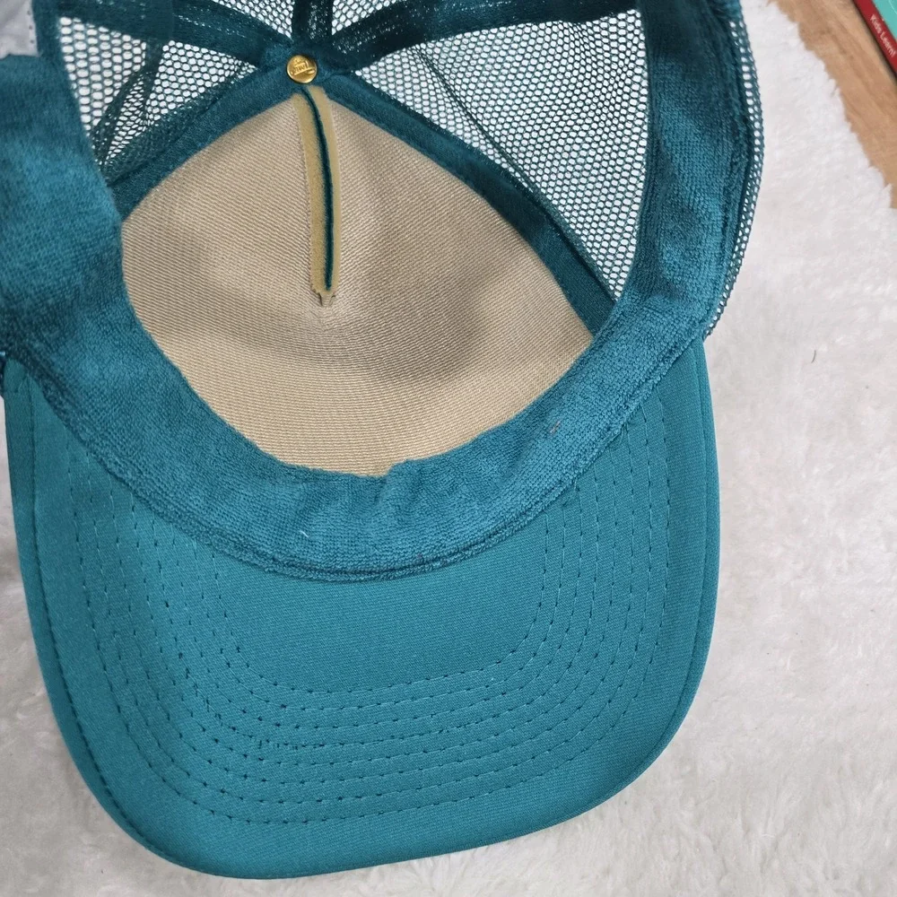 Vintage OTTO Seal Beach California Trucker Hat‎ Teal Mesh Snapback Palm Tree Sun